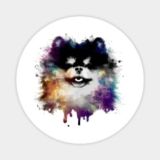 Adorable Pomeranian Puppy Floof Stencil Art Piece Magnet